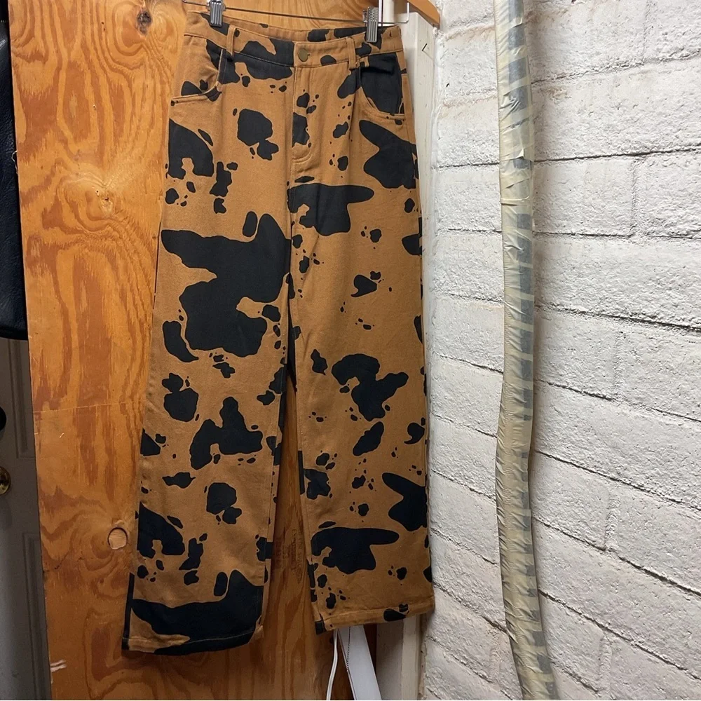 Pretty Garbage Brown & Black Wide Leg Jeans - Picture 6 of 6